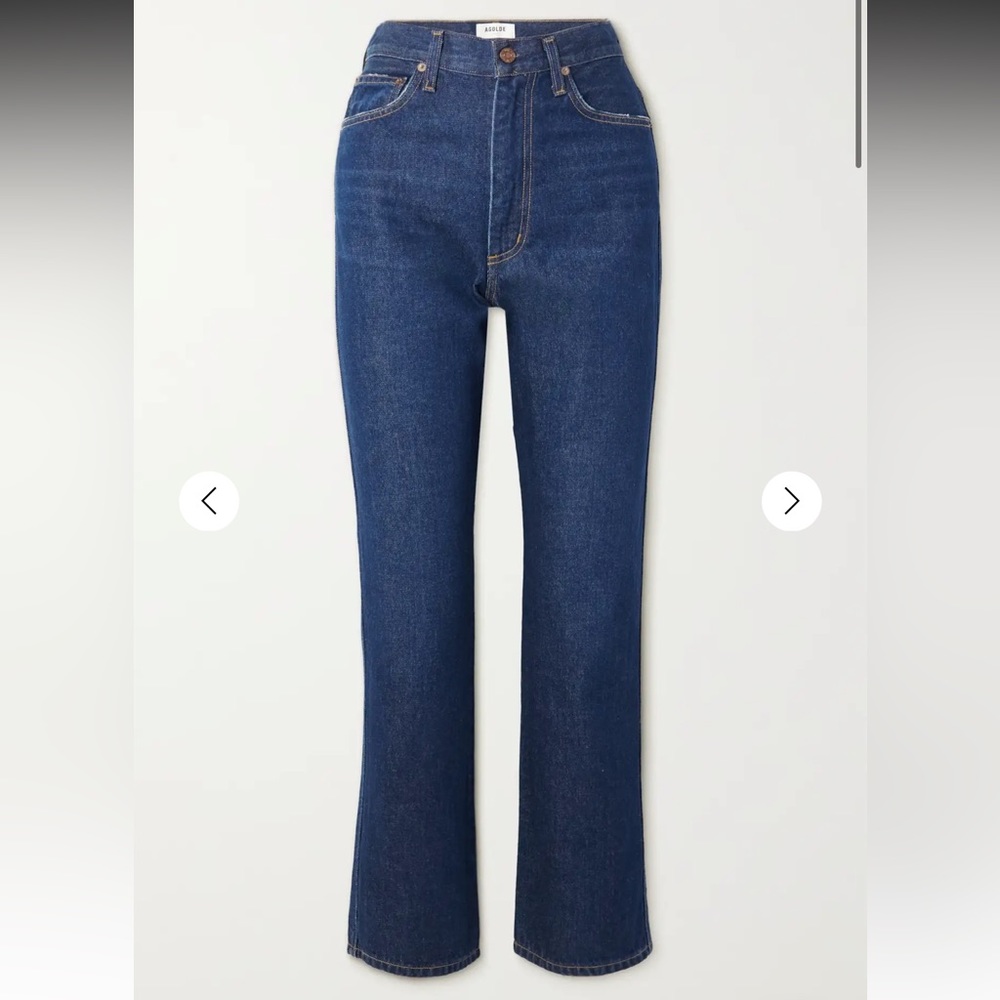 Agolde Blue Pinch Waist High-Rise Kick Jeans